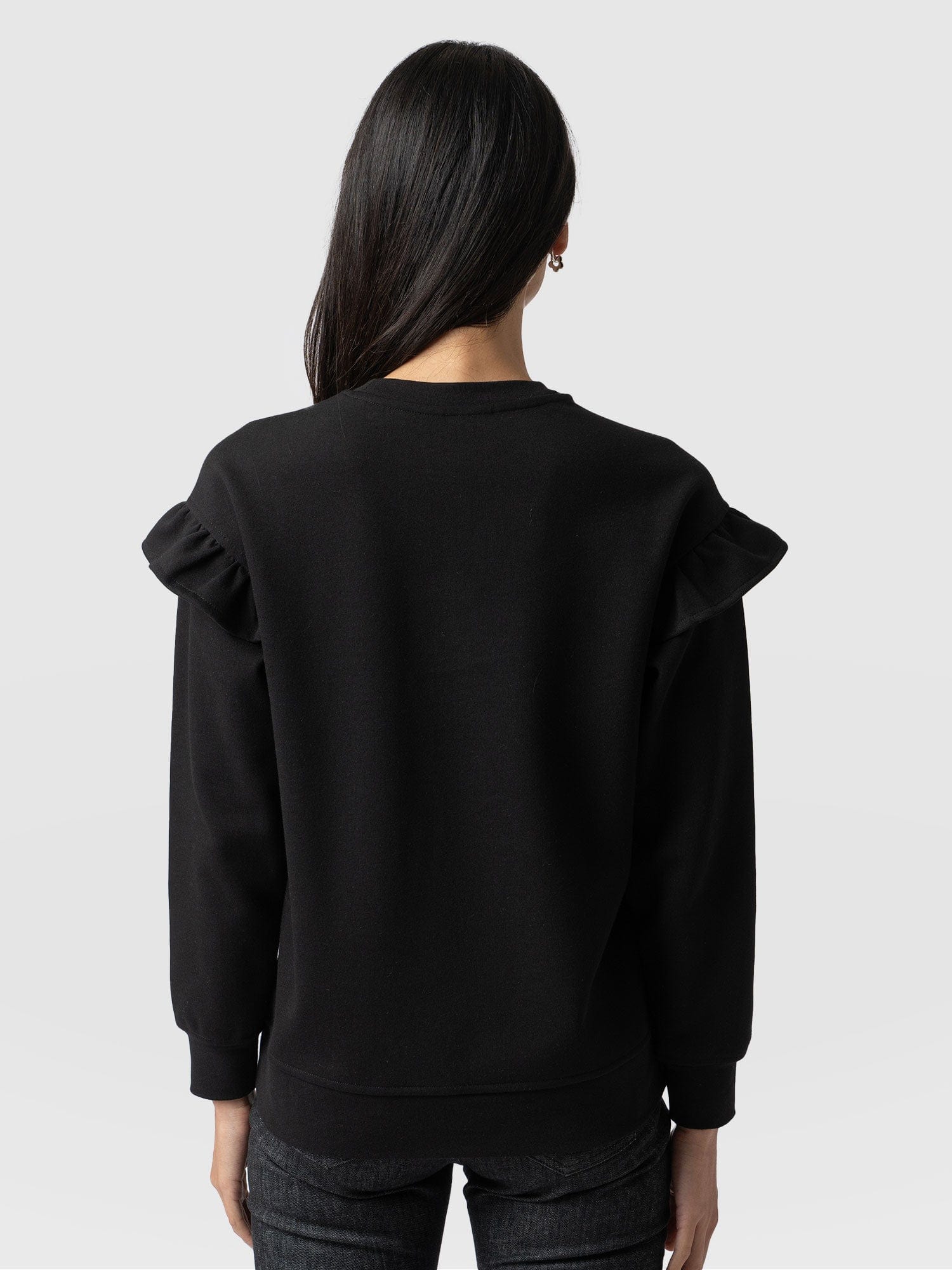 Bea Frill Sweater Black - Women's Sweaters | Saint + Sofia® EU